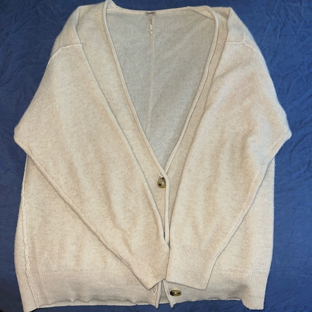 Free People Oatmeal 100% Cashmere Sweater